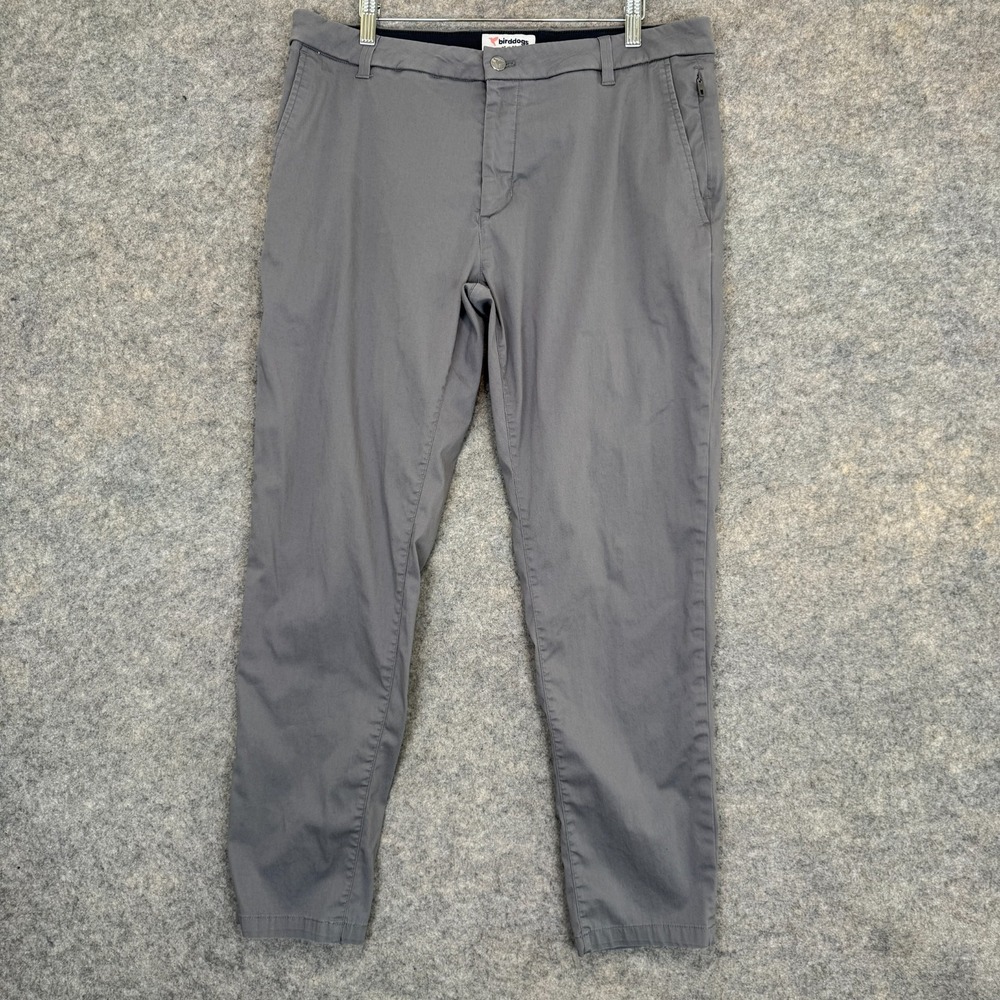 Birddogs Pants Mens 36x30 (fits 35x29) Slim Straight Chino Gray Performance Golf